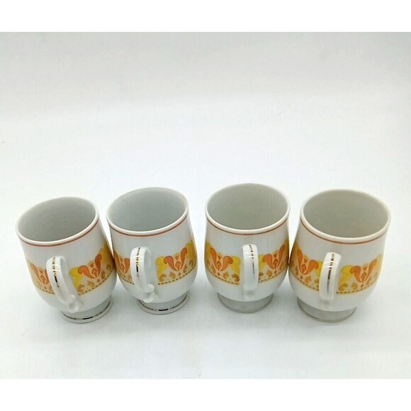 Vintage Royalton China Set Of 4 Translucent Porcelain MCM Coffee Mugs - Picture 3 of 8
